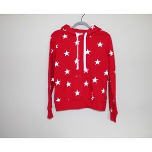 The Pulse Boutique Red Star Patriotic 4th July Hooded Sweatshirt Womens Medium